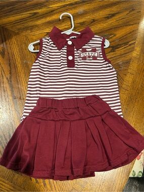 Striped Maroon Sleeveless mississippi state outfit